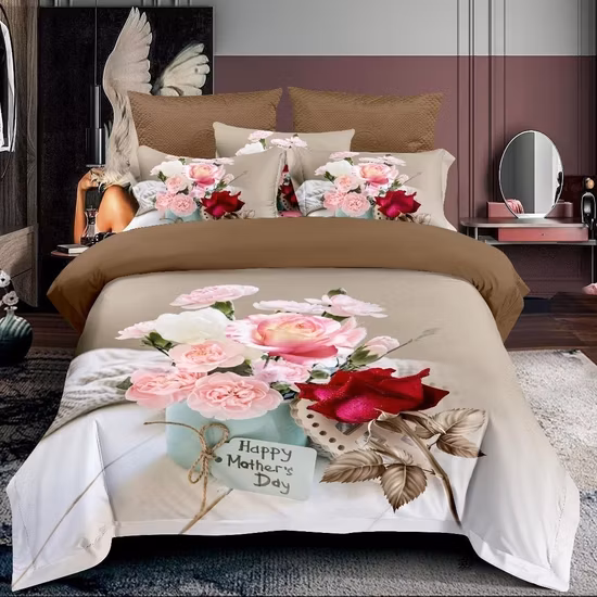 Neuestes 3D-gedrucktes Bettlaken-Set mit Blumenmustern, King-Size-, Queen-Size- und Twin-Größen